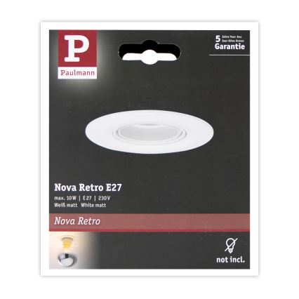 Paulmann 93668 - 1xE27/10W Spot encastrable NOVA 230V blanc