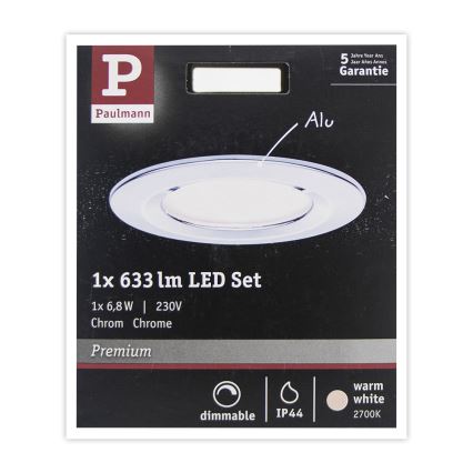 Paulmann 93872 - LED/6,8W IP44 Luminaire de salle de bain à intensité variable COIN 230V