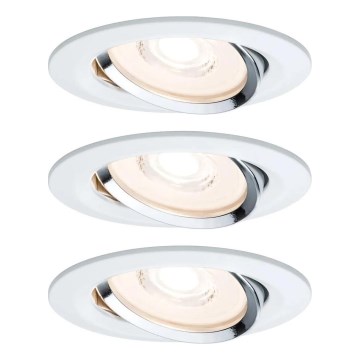 Paulmann 93942 - LOT 3x Spot encastrable salle de bain à intensité variable LED/6,8W IP23 COIN 230V