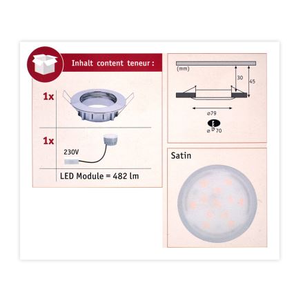 Paulmann 93959 - LED/7W IP44 Luminaire de salle de bain à intensité variable COIN 230V