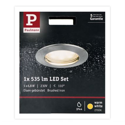 Paulmann 93975 - LED/6,8W IP44 Luminaire encastré de salle de bain COIN 230V