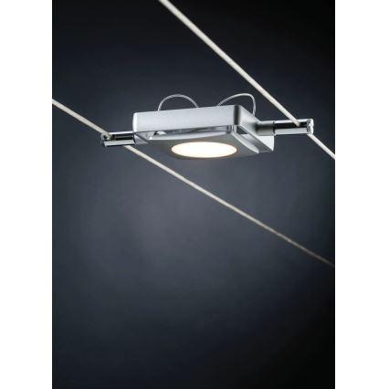 Paulmann 94107 - Ensemble 4xLED/4,3W - système de suspension par câble complet MAC 230V - chrome mat