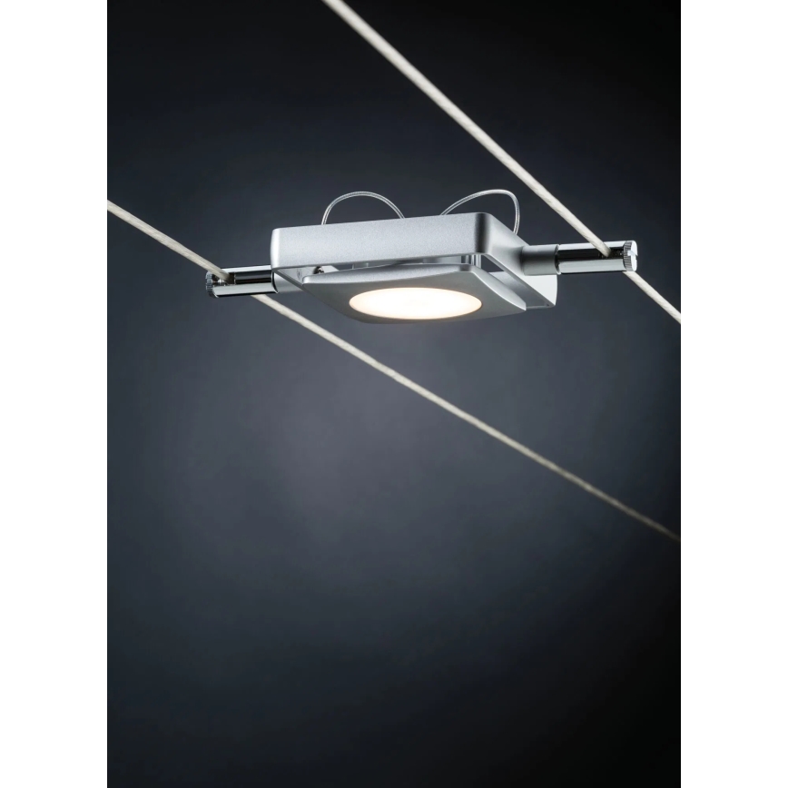 Paulmann 94107 - Ensemble 4xLED/4,3W - système de suspension par câble complet MAC 230V - chrome mat