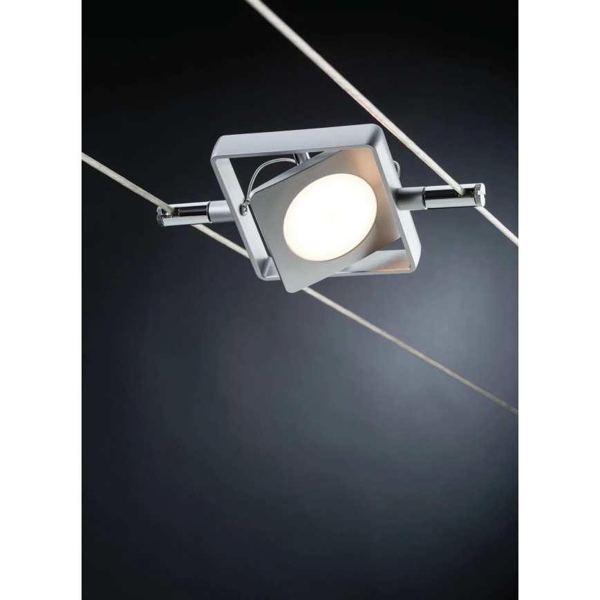 Paulmann 94107 - Lot de 4xLED/4,3W Spot pour système sur câble MAC 230V chrome mat