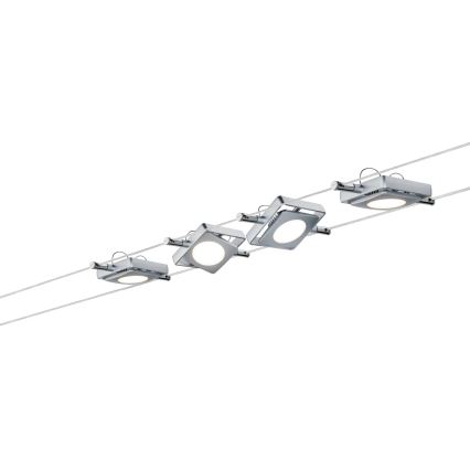 Paulmann 94107 - Lot de 4xLED/4,3W Spot pour système sur câble MAC 230V chrome mat