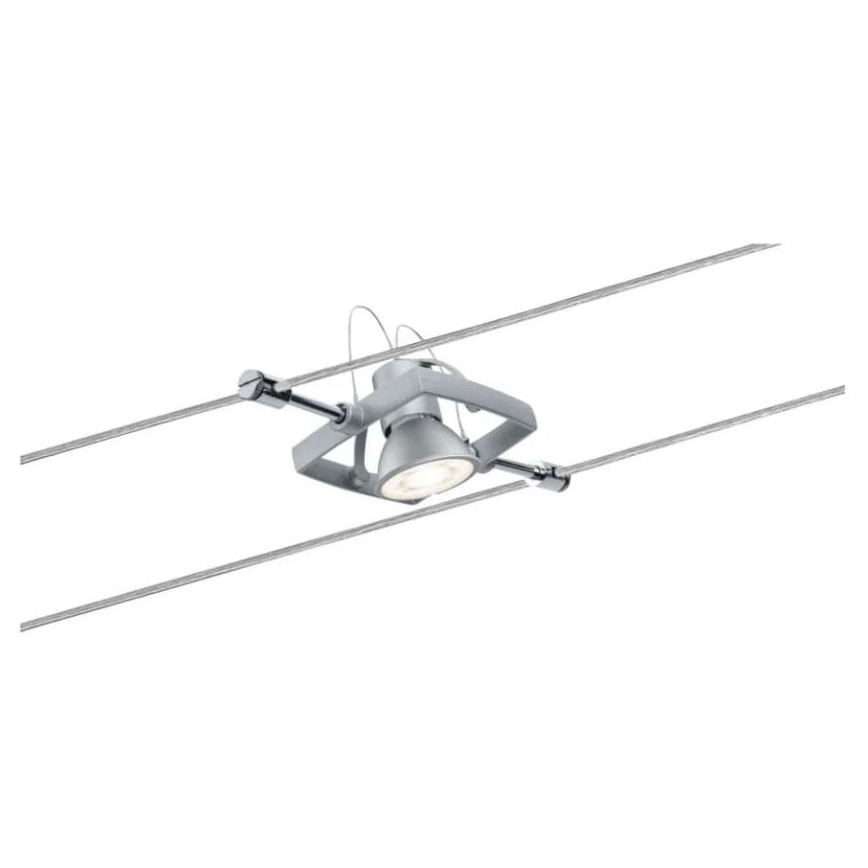 Paulmann 94133 - Pack de 5 GU5.3/10 W, système complet sur câble MAC 230 V, chrome mat