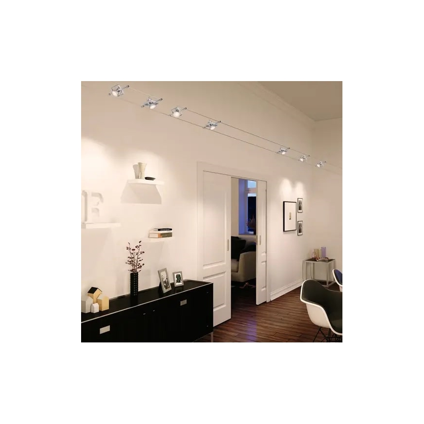 Paulmann 94134 - ENSEMBLE 5xGU5,3/10W Système complet sur câble MAC 230V blanc