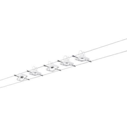 Paulmann 94134 - ENSEMBLE 5xGU5,3/10W Système complet sur câble MAC 230V blanc