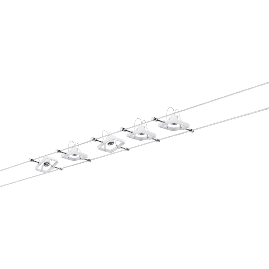 Paulmann 94134 - ENSEMBLE 5xGU5,3/10W Système complet sur câble MAC 230V blanc