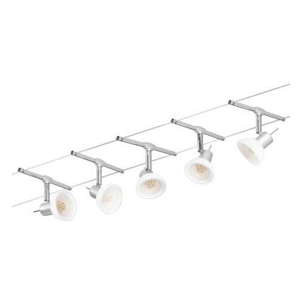 Paulmann 94136 - LOT 5xGU5,3/10W Spot pour système de rail SHEELA 230V chrome brillant