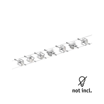 Paulmann 94152 - KIT 7x GU5,3/10W Système complet sur câble MAC 230V chrome mat