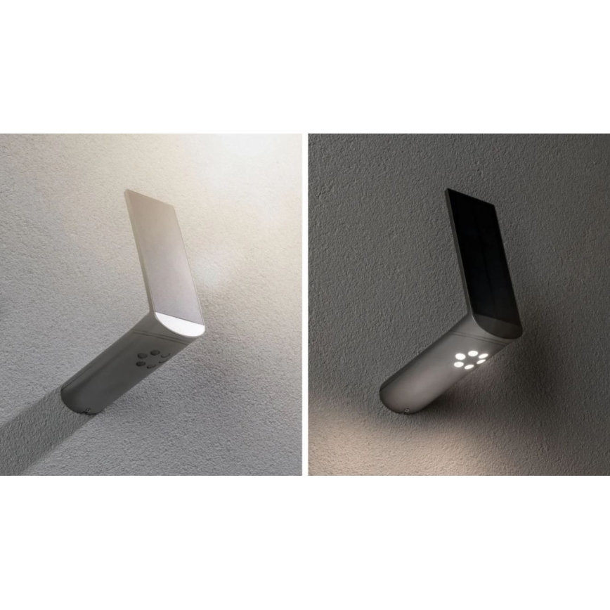 Paulmann 94261 - LED/1,2W IP44 Applique murale solaire avec détecteur ILIAS 3,7V 1800 mAh