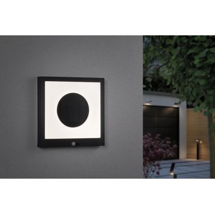 Paulmann 94263 - LED/1,2W IP44 Applique murale solaire avec détecteur TAIJA 3,7V