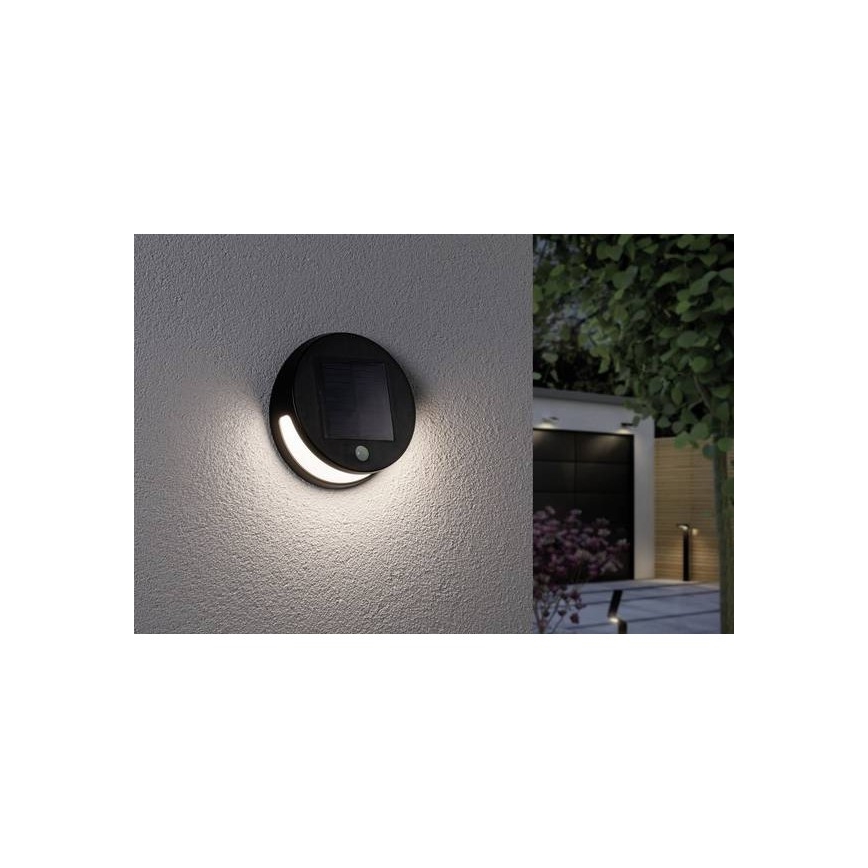 Paulmann 94265 - LED/3W IP44 Éclairage solaire extérieur avec détecteur HELENA 3,7V 1800 mAh