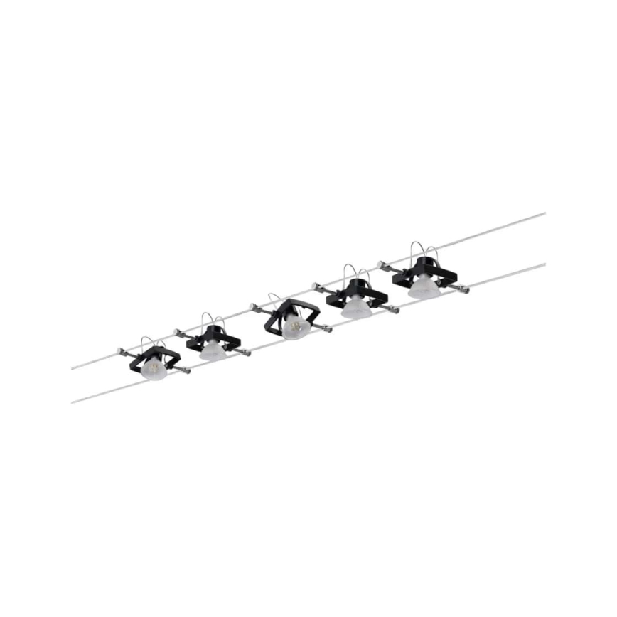 Paulmann 94290 - LOT 5xGU5,3/10W Spot pour système de câble MAC 230V noir