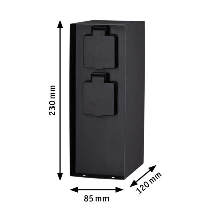Paulmann 94313 - Colonne de prises extérieur RIO 4Z SCHUKO 230V IP44