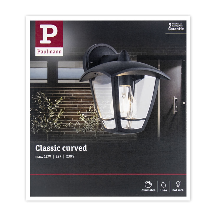 Paulmann 94392 - 1xE27/12W IP44 Applique murale d'extérieur CLASSIC 230V