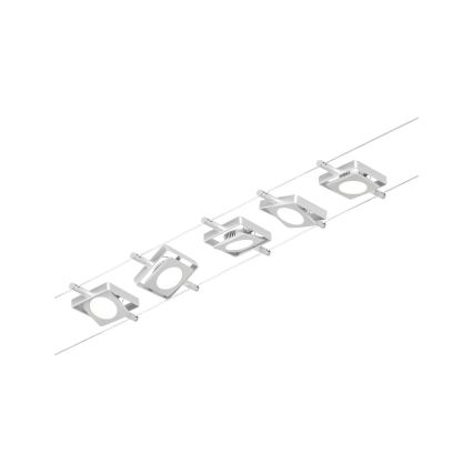 Paulmann 94420 - Ensemble de 5 LED 4,5 W, système complet de suspension sur câble MAC 230 V, chrome mat