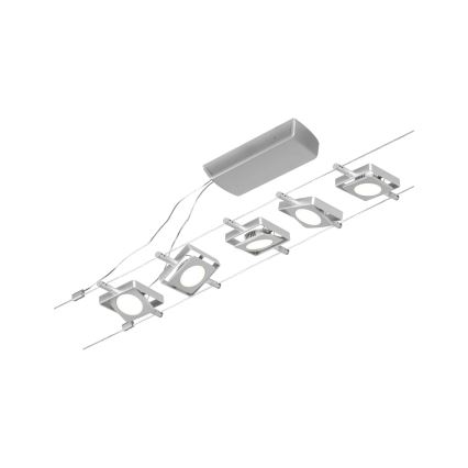 Paulmann 94420 - Ensemble de 5 LED 4,5 W, système complet de suspension sur câble MAC 230 V, chrome mat