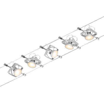 Paulmann 94430 - LOT 5xGU5,3/10W Spot pour système de rail MAC 230V chrome mat