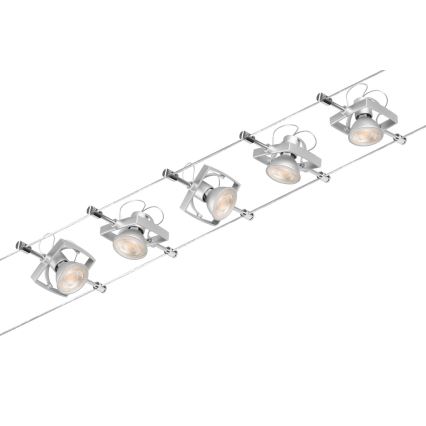 Paulmann 94430 - LOT 5xGU5,3/10W Spot pour système de rail MAC 230V chrome mat