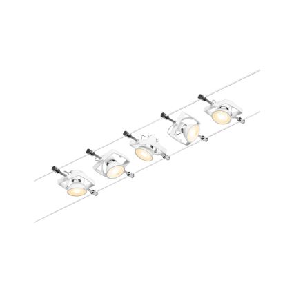 Paulmann 94432 - ENSEMBLE 5xGU5,3/10W Système complet sur câble MAC 230V blanc