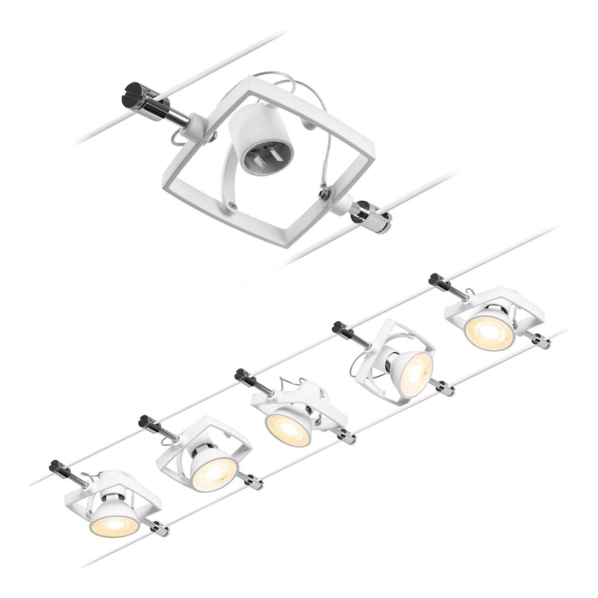 Paulmann 94432 - LOT 5xGU5,3/10W Spot pour système de rail MAC 230V blanc