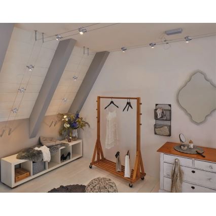 Paulmann 94437 - Spot 1xGU5,3/10W pour système sur câble CARDAN 12V chrome mat