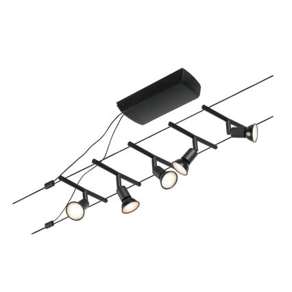 Paulmann 94446 - Kit 5xGU5,3/10W, système complet sur câble SALT 230V, noir