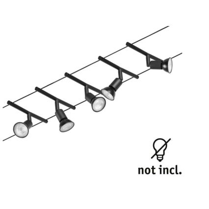 Paulmann 94446 - Kit 5xGU5,3/10W, système complet sur câble SALT 230V, noir