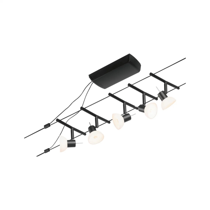 Paulmann 94450 - Kit complet SHEELA sur câble 5 × GU5,3/10 W, 230 V, noir