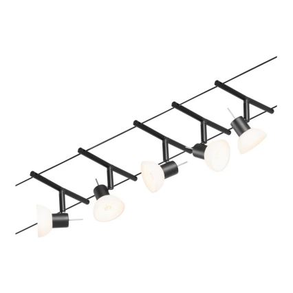 Paulmann 94450 - Kit complet SHEELA sur câble 5 × GU5,3/10 W, 230 V, noir