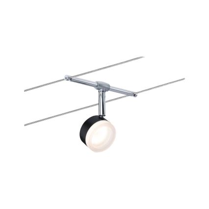 Paulmann 94457 - ENSEMBLE de 5 spots LED (5 x 4 W) pour système à câbles CLEAR, 230 V, noir/chrome brillant