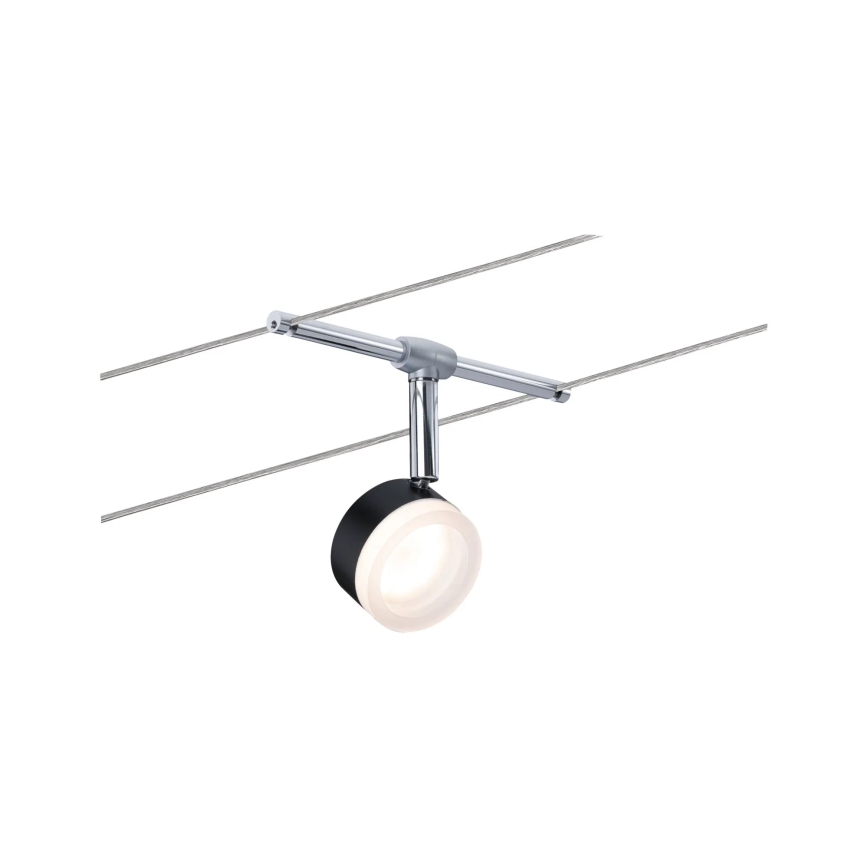Paulmann 94457 - ENSEMBLE de 5 spots LED (5 x 4 W) pour système à câbles CLEAR, 230 V, noir/chrome brillant