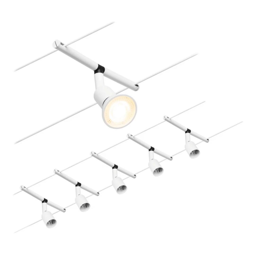 Paulmann 94458 - LOT 5xGU5,3/10W Spot pour système de rail SALT 230V blanc