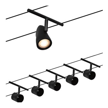 Paulmann 94469 - Kit complet 5xGU5,3/10W, système sur câble CUP 230V, noir