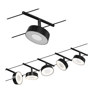 Paulmann 94479 - Kit complet 5x LED/5W, système sur câble CIRCLE 230V, noir
