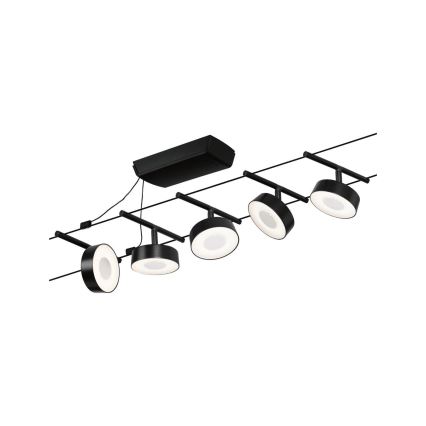 Paulmann 94479 - Kit complet 5x LED/5W, système sur câble CIRCLE 230V, noir