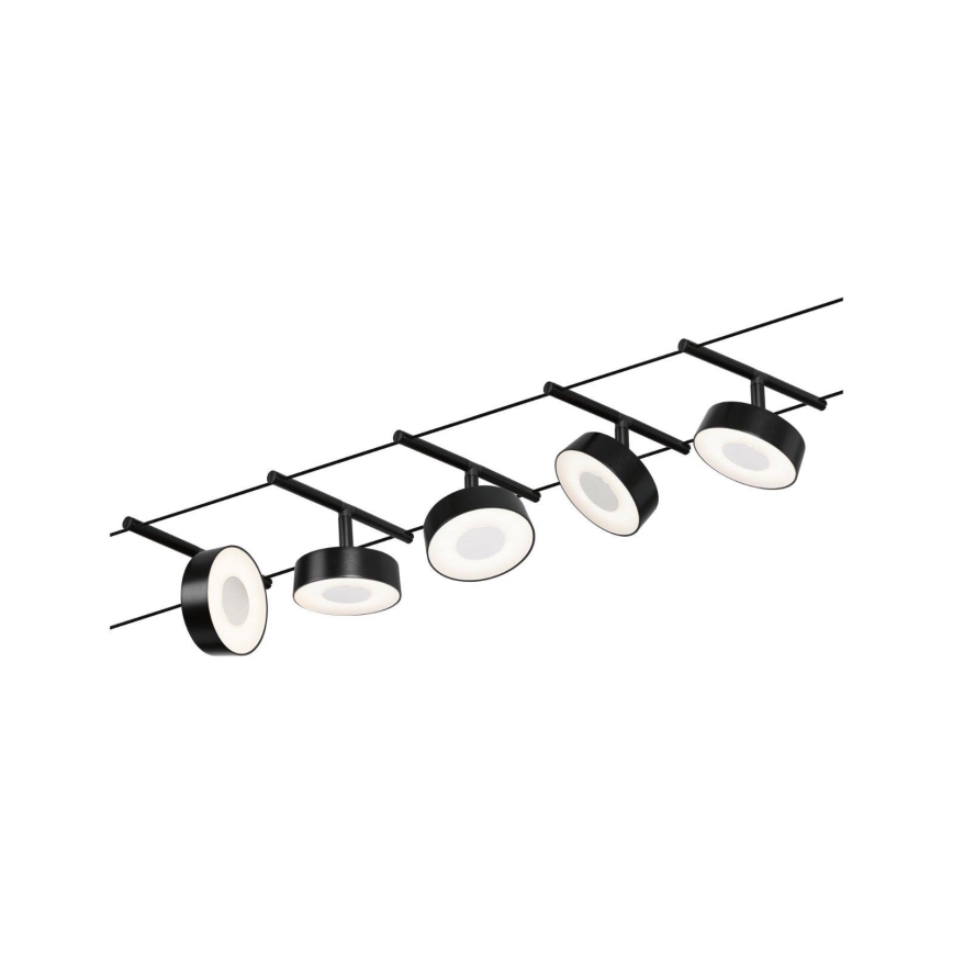 Paulmann 94479 - Kit complet 5x LED/5W, système sur câble CIRCLE 230V, noir
