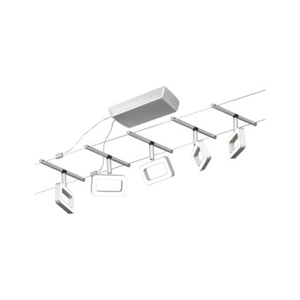 Paulmann 94481 - Kit 5x LED, 4,8 W — système complet à câbles FRAME 230 V, chrome mat