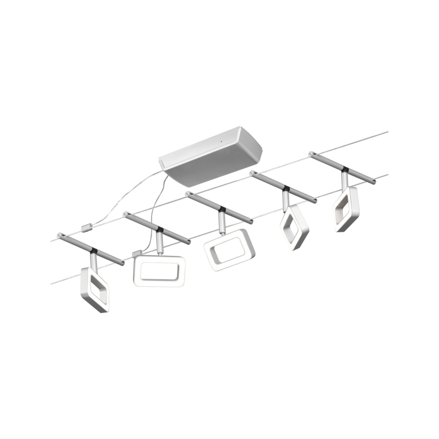 Paulmann 94481 - Kit 5x LED, 4,8 W — système complet à câbles FRAME 230 V, chrome mat