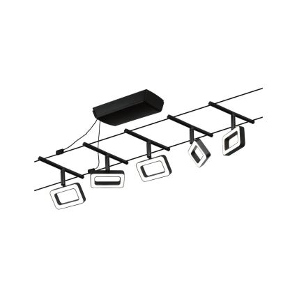 Paulmann 94485 - ENSEMBLE 5xLED/4,8W Système complet sur câble FRAME 230V noir