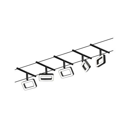 Paulmann 94485 - ENSEMBLE 5xLED/4,8W Système complet sur câble FRAME 230V noir