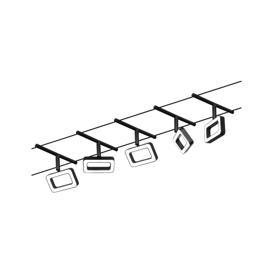 Paulmann 94485 - ENSEMBLE 5xLED/4,8W Système complet sur câble FRAME 230V noir