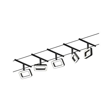 Paulmann 94485 - ENSEMBLE 5xLED/4,8W Système complet sur câble FRAME 230V noir