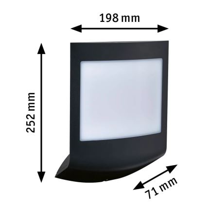 Paulmann 94513 - Éclairage pour numéro de maison dimmable LED RGBW 8,2 W IP44 avec capteur crépusculaire PADEA 230 V anthracite