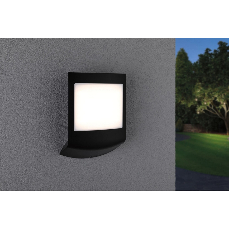 Paulmann 94513 - LED RGBW/8,2W IP44 Applique pour numéro de maison à intensité réglable avec détecteur de mouvement et détecteur crépusculaire PADEA 230V anthracite