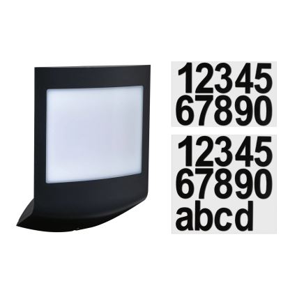 Paulmann 94513 - LED RGBW/8,2W IP44 Applique pour numéro de maison à intensité réglable avec détecteur de mouvement et détecteur crépusculaire PADEA 230V anthracite