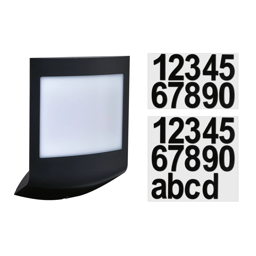 Paulmann 94513 - LED RGBW/8,2W IP44 Applique pour numéro de maison à intensité réglable avec détecteur de mouvement et détecteur crépusculaire PADEA 230V anthracite