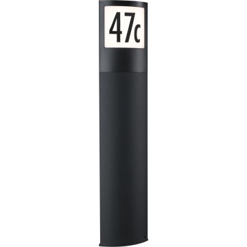 Paulmann 94514 - LED/8,5W IP44 Luminaire pour numéro de maison à intensité variable avec capteur de mouvement et capteur crépusculaire PADEA 230V anthracite